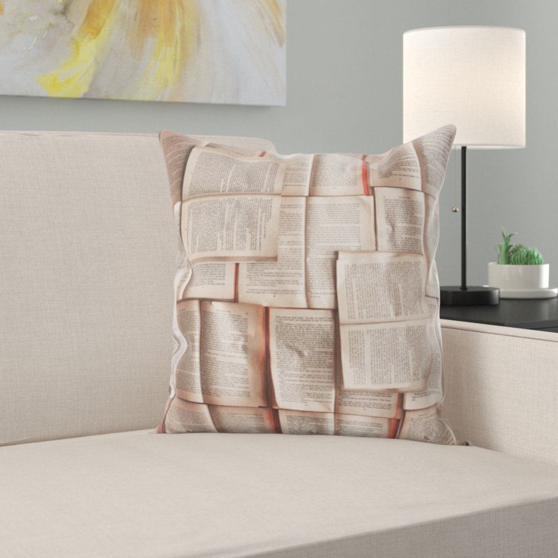 Housse et insert de coussin carré Livres