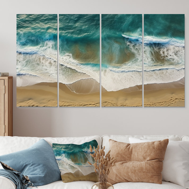 Ensemble d'art mural mural 4 pièces Tranquil Waves, H 32 po x l 64 po
