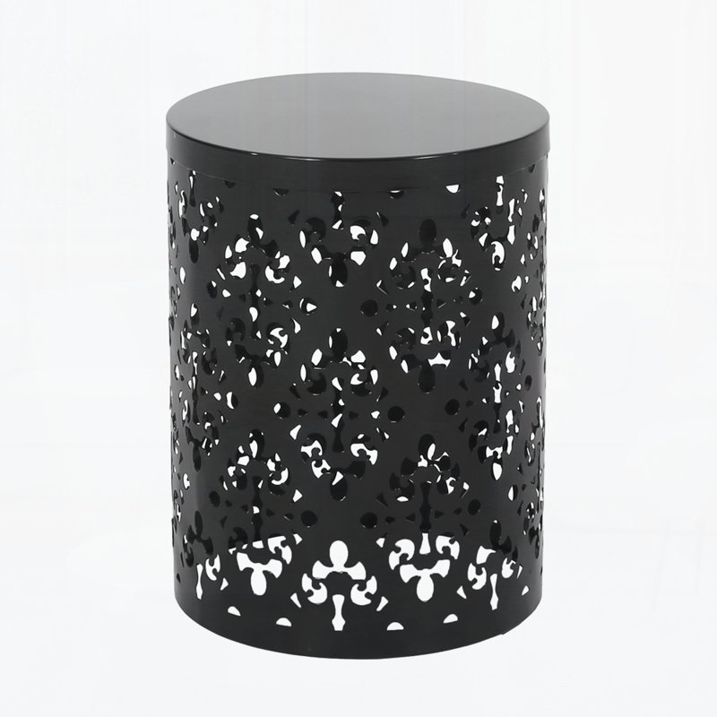Outdoor Metal Side Table, Black