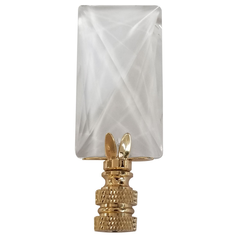 Rectangle Faceted Crystal Lamp Finial