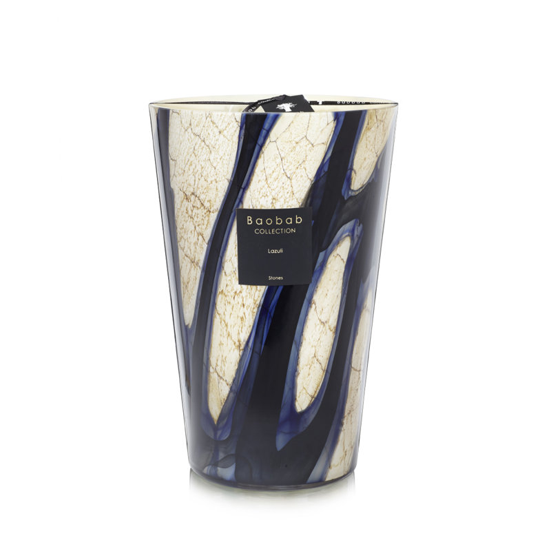 Stones Lazuli Candle, 13.8" H x 9.36" W x 9.36" D