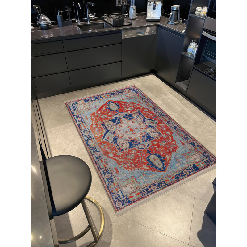 Tapis en polypropylène à imprimé numérique Willah, Rectangle 2 pi 8 po x 5 pi