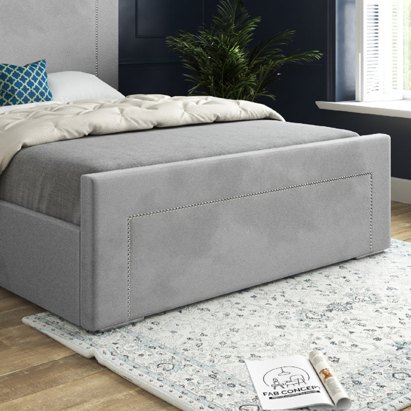 Anastasika Upholstered Bed, Double (4'6), Beige