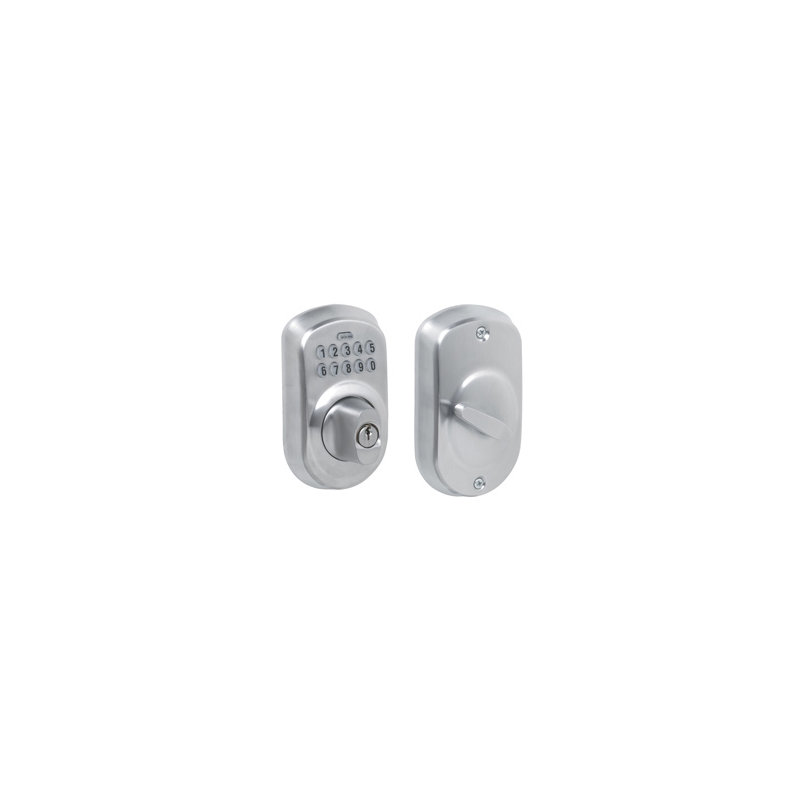 Schlage Keypad Deadbolt with Plymouth Trim, Satin Chrome