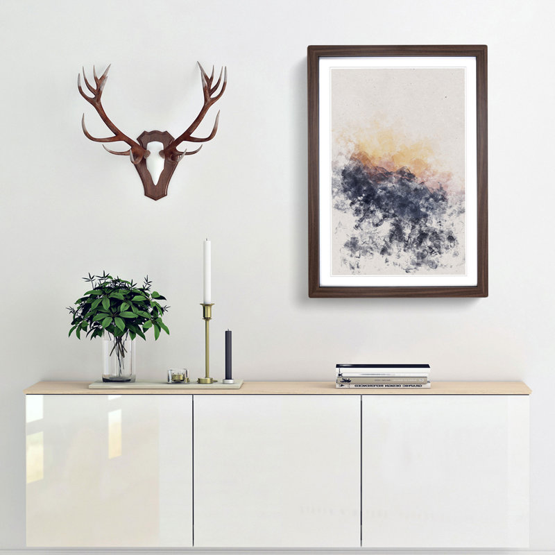 The Peak of a Mountain - Picture Frame Graphic Art, Walnut Framed, 87cm H x 62cm W x 2cm D