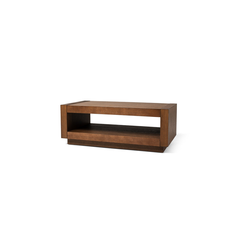 Artemis Large Dark Brown Oak Coffee Table with Storage Shelf
