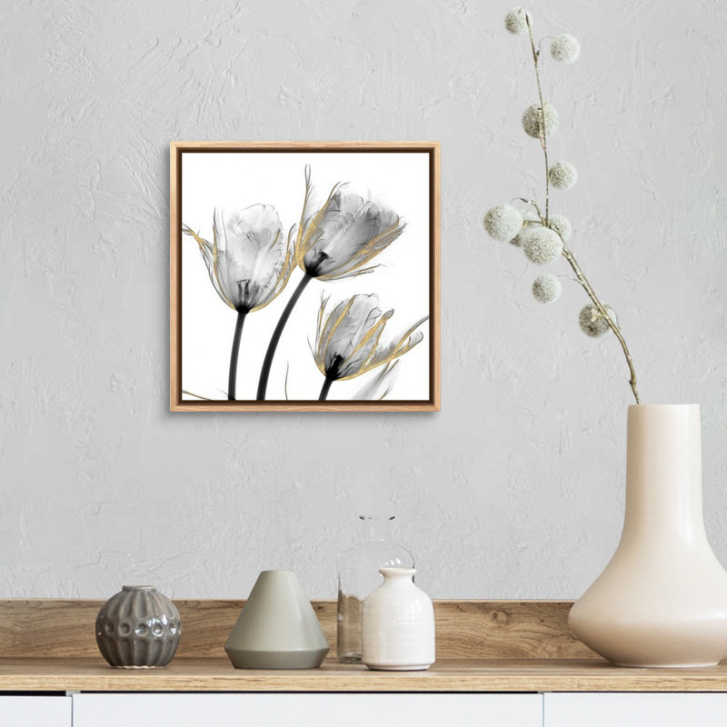 «Gold Embellished Tulips 2» par Albert Koetsier, reproduction d'art sur toile, H 13,25 po x l 13,25 po x P 1,75 po