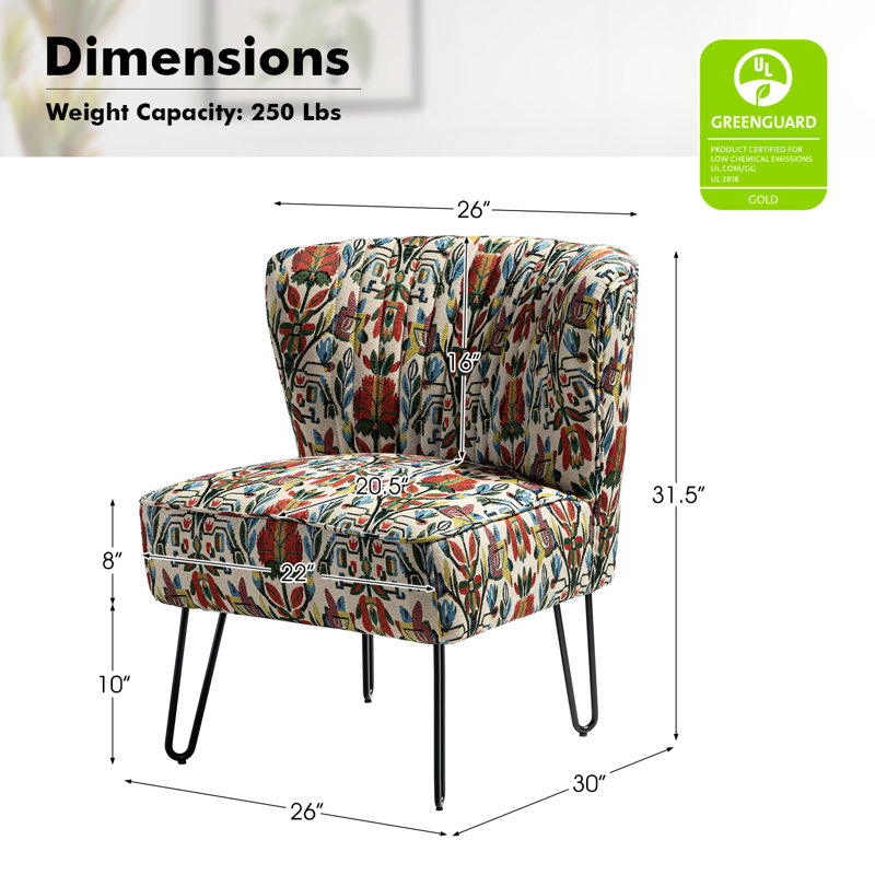 Chaise d'appoint en polyester de 26 po de large Gael