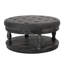 Élégant tissu gris anthracite avec boutons et revêtement gaufré à piqûres gaufrées, l 40,65 po x P 40,65 po, H 19,79 po, gris anthracite, 40,65 po