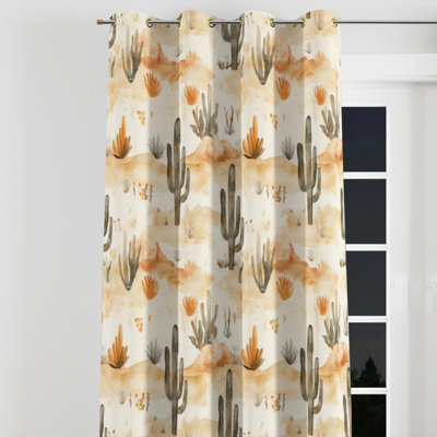 Abstract Curtain panels - Desert Lodge Boho Desert Minimal Velvet Grommet Curtain - 1 Panel