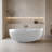 Newport 71" x 44" Freestanding Tub Solid Surface Stone Resin Soaking Bathtub - White-60502307