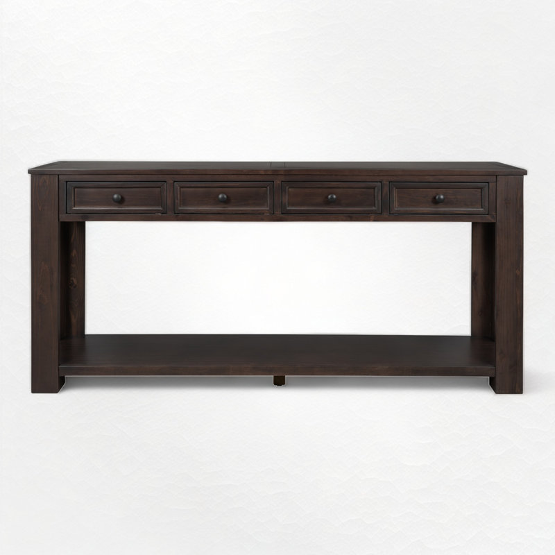 Hagberg Console Table Sofa Table with Storage Drawers and Bottom Shelf for Entryway Hallway,Entryway Table, Brown
