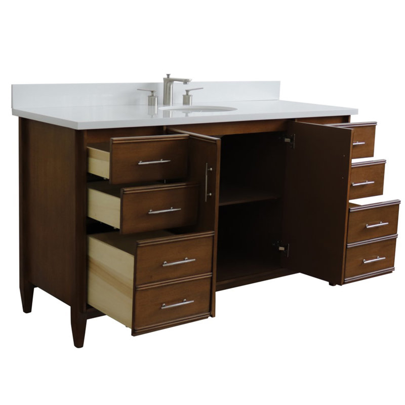Ensemble de meuble-lavabo simple 61 po Cherina, Blanc