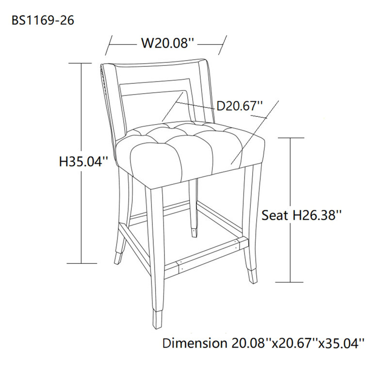 Tabouret Devyn-Martin, Crème, Tabouret de comptoir (siège d'une hauteur de 26,3