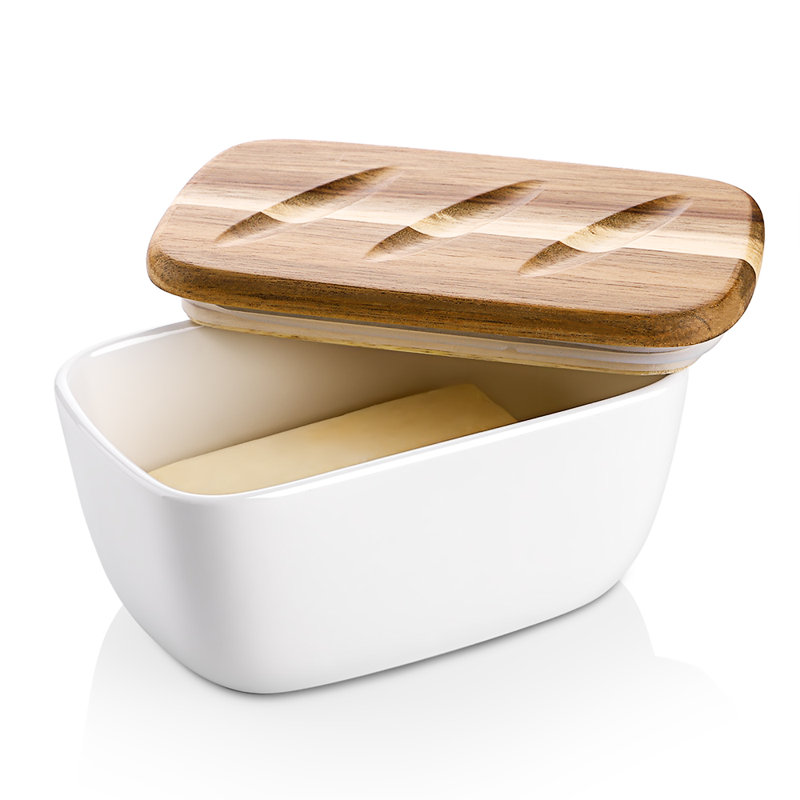 DOWAN Clelie Butter Dish, White