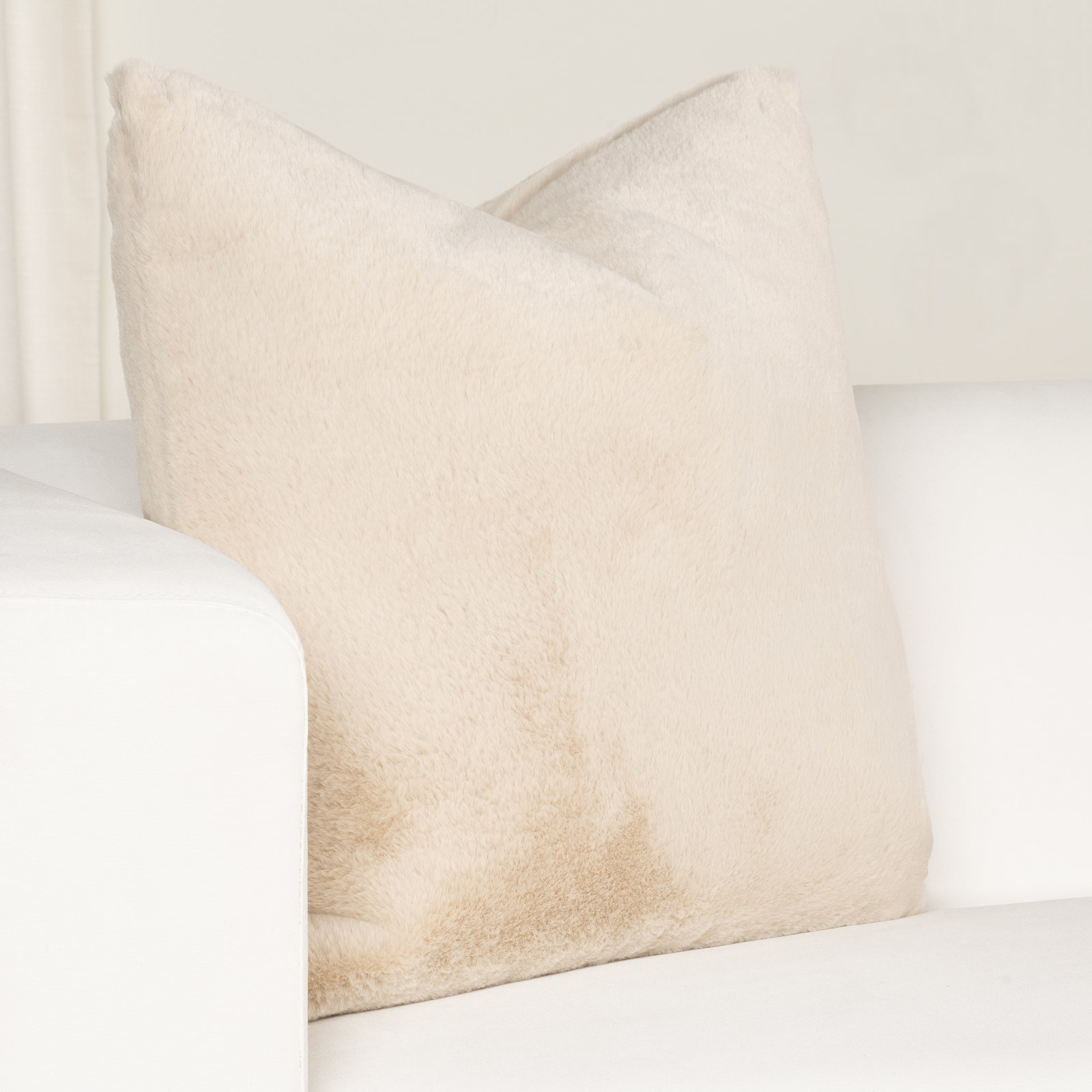 Throw Pillow, Square 16", Cream, Polyester