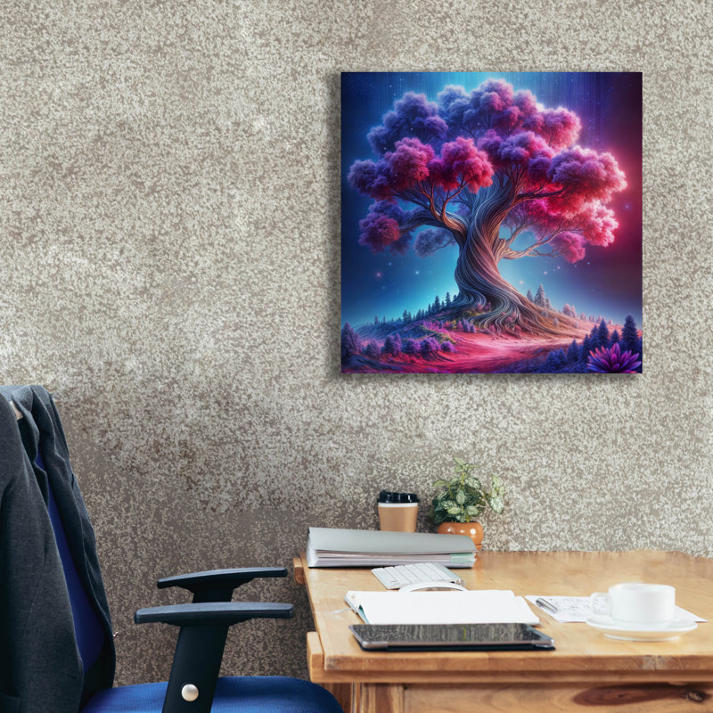  «Arbre de vie 2» par Rey Klimt, art mural sur toile, 26 po x 26 po