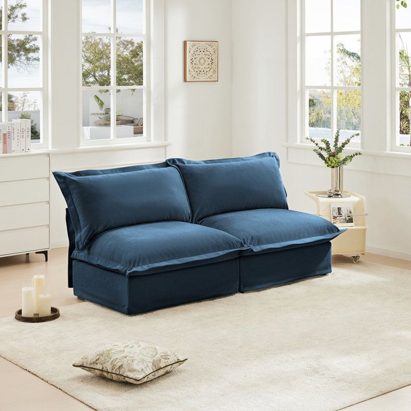 Canapé polyvalent à housse pour le salon et la chambre à coucher, Bleu
