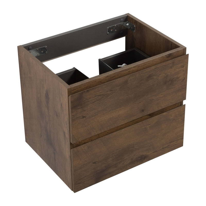 Armoire murale sans lavabo, avec deux tiroirs, pré-assemblée, Brun