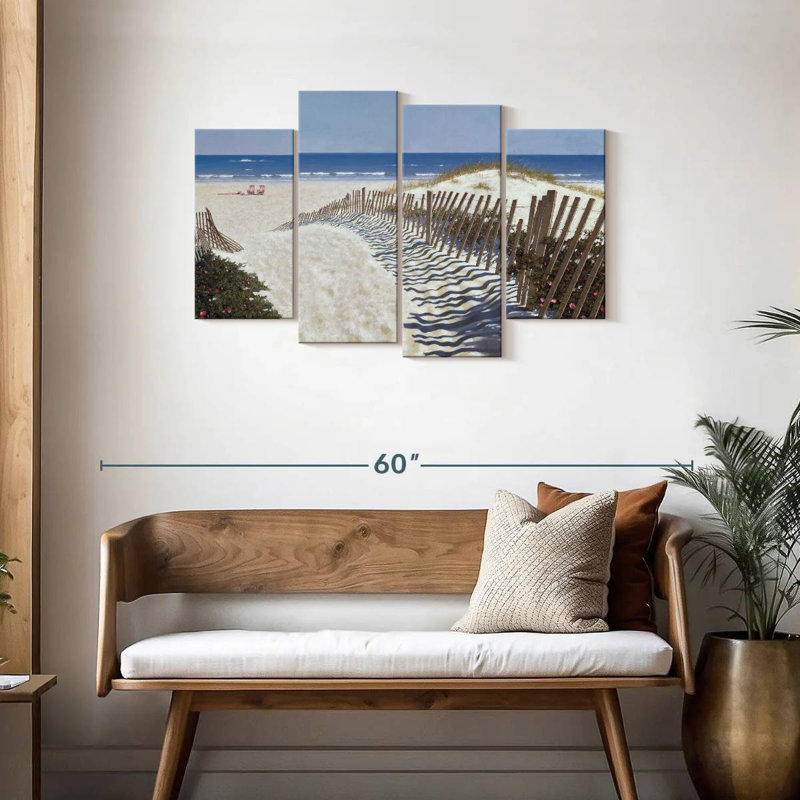 Promenade jusqu'à la plage, H 27 po x l 43 po