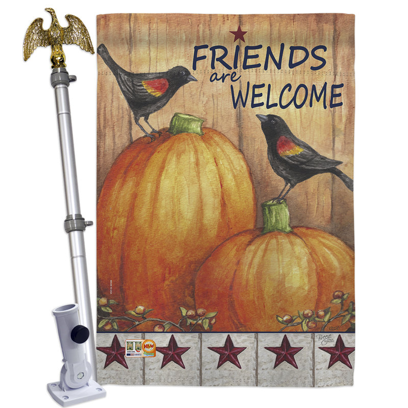 Ensemble de drapeaux en polyester 40 po x 28 po Welcome Friends Crows