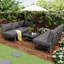 Garden Sofa Set Lounge Furniture For 5–6 People With Grey Cushion Set