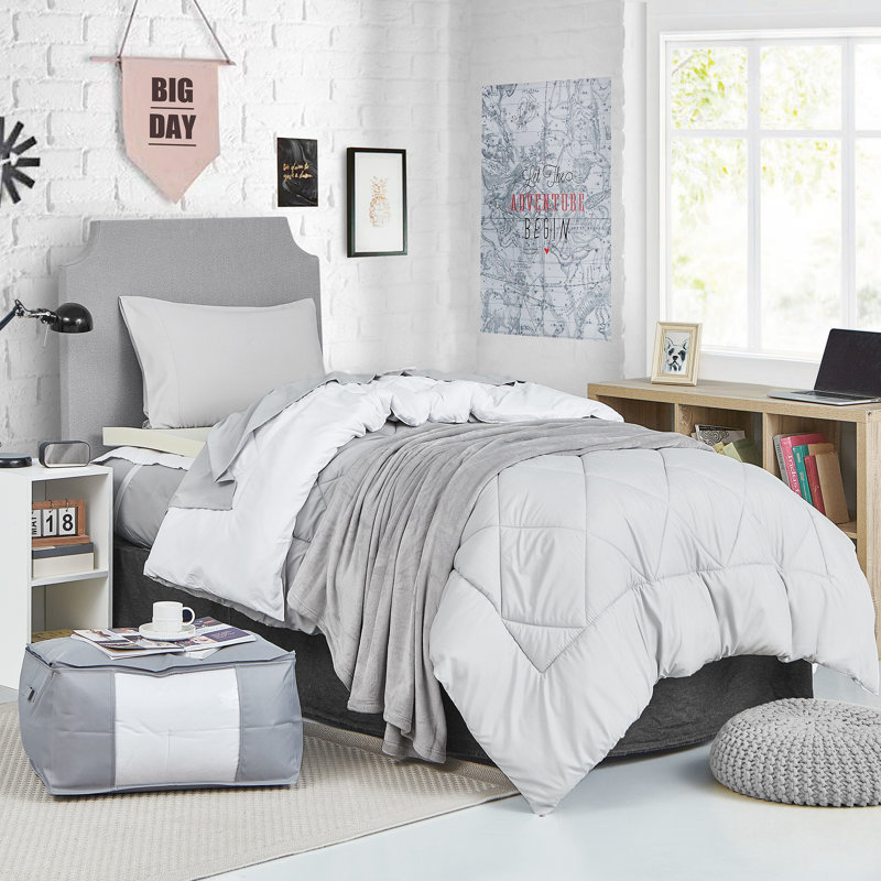 Ensemble de dortoir simple TG, Gris / blanc