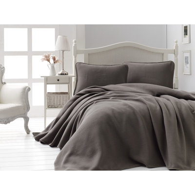 Luxury Double Pique Set, 100% Cotton, Brown | Includes Pique & 19.7 x 27.6 inches Pillowcases (2 Pieces) | 380 GSM, 165 Thread Count, Machine Washable, Envelope Closure | Soft & Durable Bedding