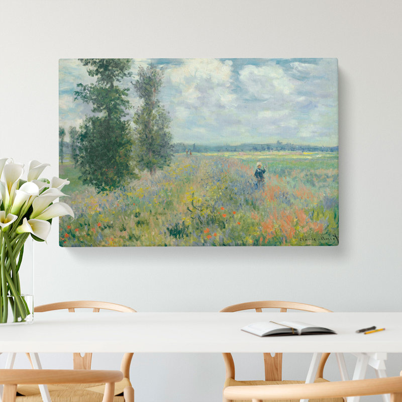 Poppy Fields Near Argenteuil by Claude Monet - Wrapped Canvas, 50cm H x 76cm W x 3cm D