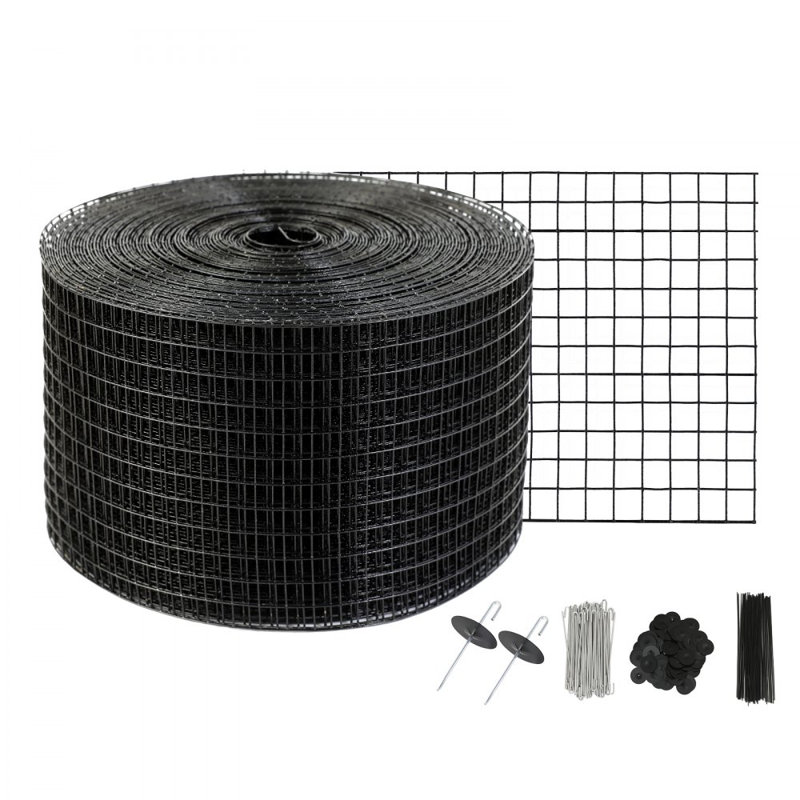 Solar Panel Bird Guard, Critter Guard Roll Kit with 100pcs Stainless Steel Fasteners, Solar Panel Guard with Rust-proof PVC Coating, 1/2 inch Wire Roll Mesh