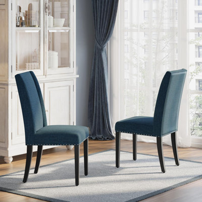Linen Upholstered Pine Side Chair