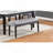 1Pc Gray Black Bench Dining Room Velvet Fabric Upholstery Kitchen Dining Wooden Furniture