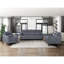 Microfibre contemporaine gris foncé pour espace de vie principal, pieds en métal noir, sièges rembourrés, capacité de 300 lb en microfibre texturée, hauteur de l'assise de 19,5 po