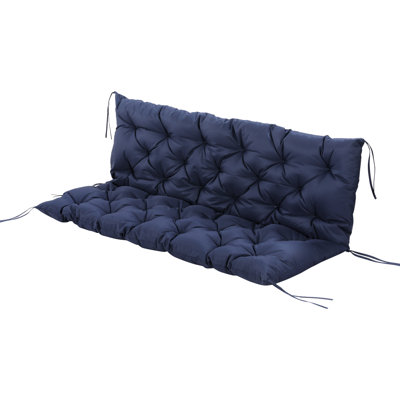 Balancelle de patio bleu foncé à 3 coussins de remplacement pour 3 bancs