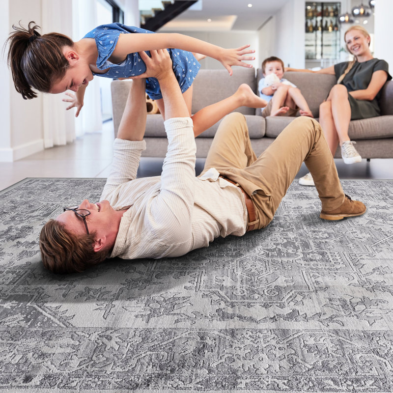 Tapis tissé et tissé argenté 2X8 - Élégant pour la salle à manger, le vestibule, le bureau qui ne perd pas ses poils, la teinture, la chambre d'enfant Pile Chic Living,
