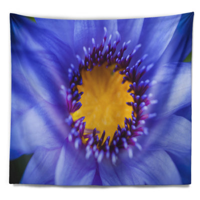 Tapisserie aquarelle refermée blue lotus