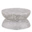 Table basse carrée 32 pouces de style contemporain et moderne en aluminium argenté classique
