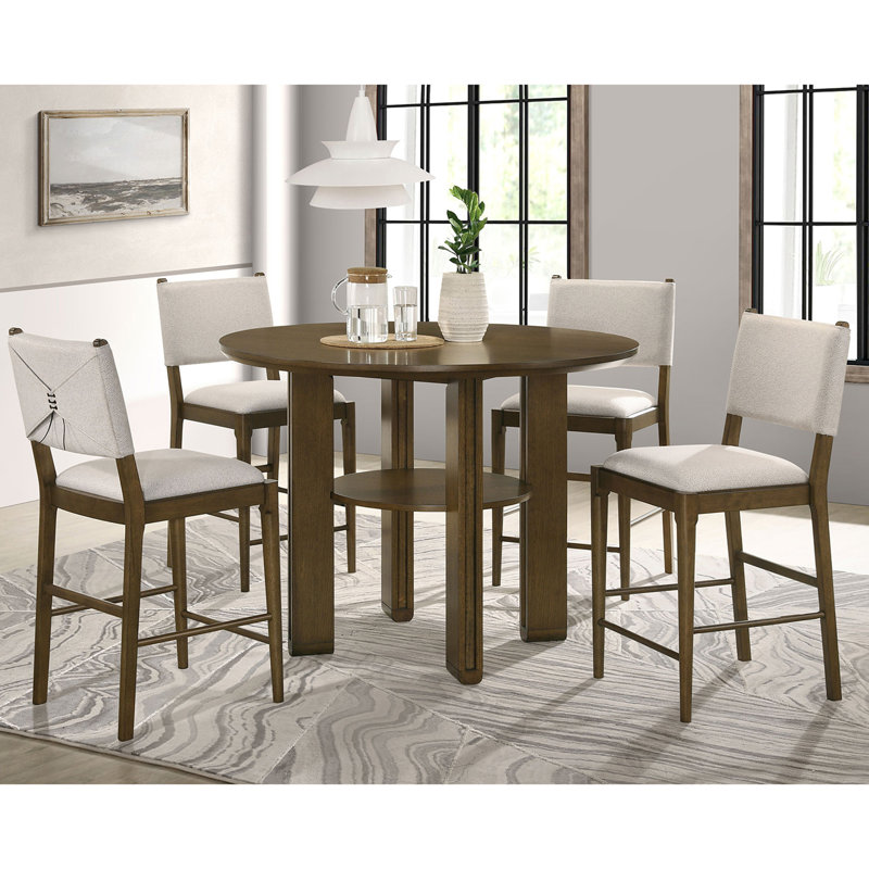 Chaise d'appoint de comptoir rembourrée brune (ensemble de 2)