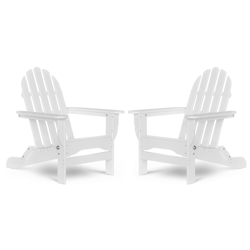 Chaise Adirondack pliante en plastique Leighton, Blanc