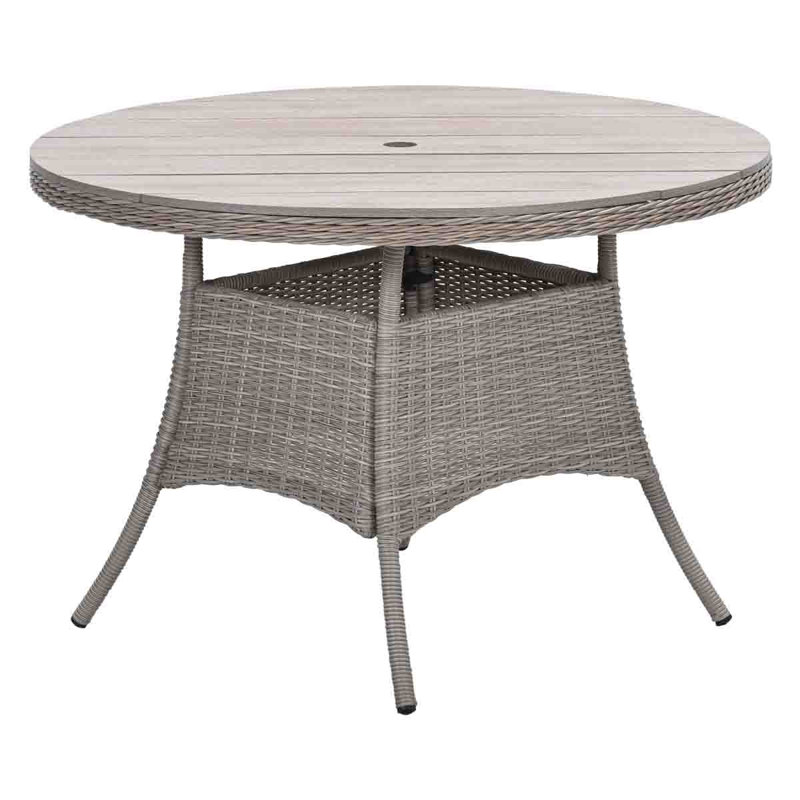 Burnvale 4 - Person Wicker Patio Dining Set with Round Table , Cushions Included