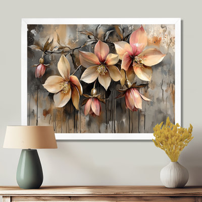 Gloden symphonie de fleurs fuschia abstraites III - impressions sur toile fuschia