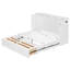 Grand lit escamotable mural avec prises intégrées, ports USB et tiroirs de rangement | Poulie peu encombrante | Blanc-1003278515