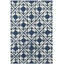 Tapis bleu marine / ivoire crocheté à la main Lima-15107684