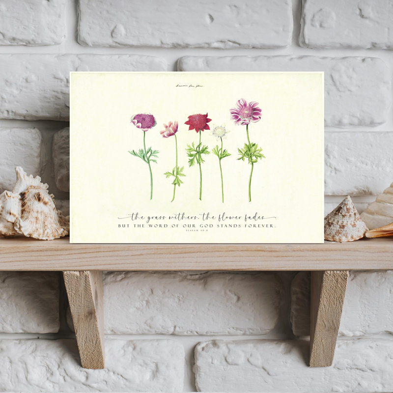 «Word of God Stands Forever Delicate Elegant Minimalist Nature Architecture», art mural, H 12 po x l 18 po