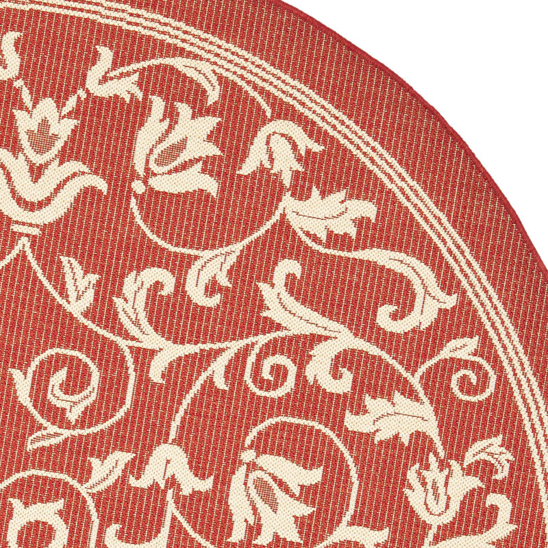Galena Performance Floral Indoor/Outdoor Area Rug, Round 6'7"