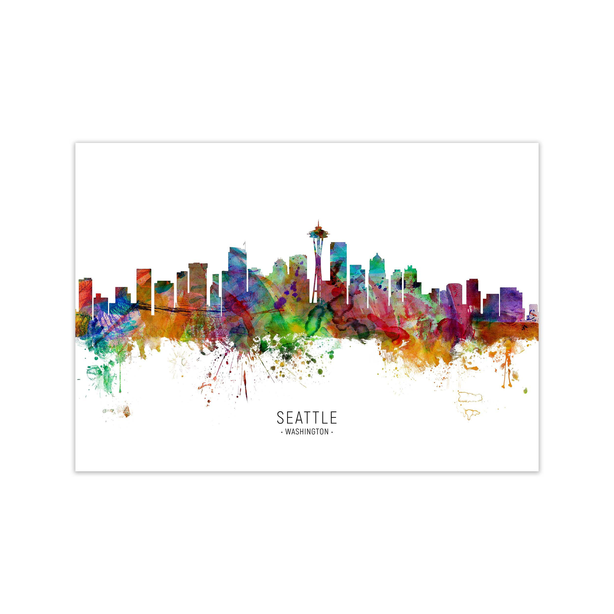 Ebern Designs Seattle Washington Skyline by Michael Tompsett - Graphic ...
