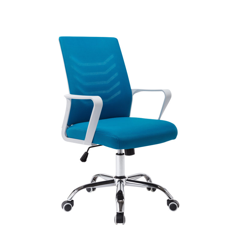 Fauteuil de conférence en filet Accrington, Aigue-marine, Blanc