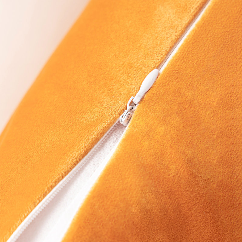 Coussin décoratif en plumes, H 18 po x l 18 po, Orange, Pillow Cover & Insert