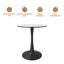 Table de salle à manger ronde Bristol 24 po avec plateau en pierre frittée et base en acier inoxydable-838330861-837977066