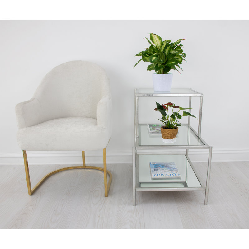 Hanna End Table, Antiqued Silver Leaf
